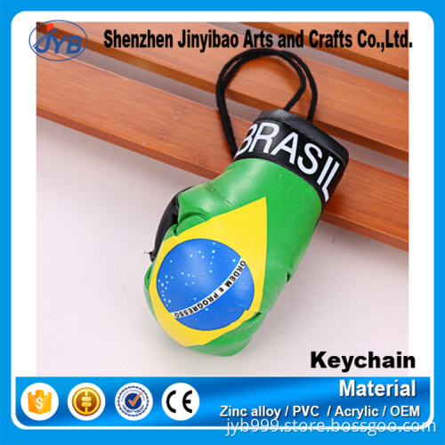 souvenir gift custom pu leather boxing glove shape keychains